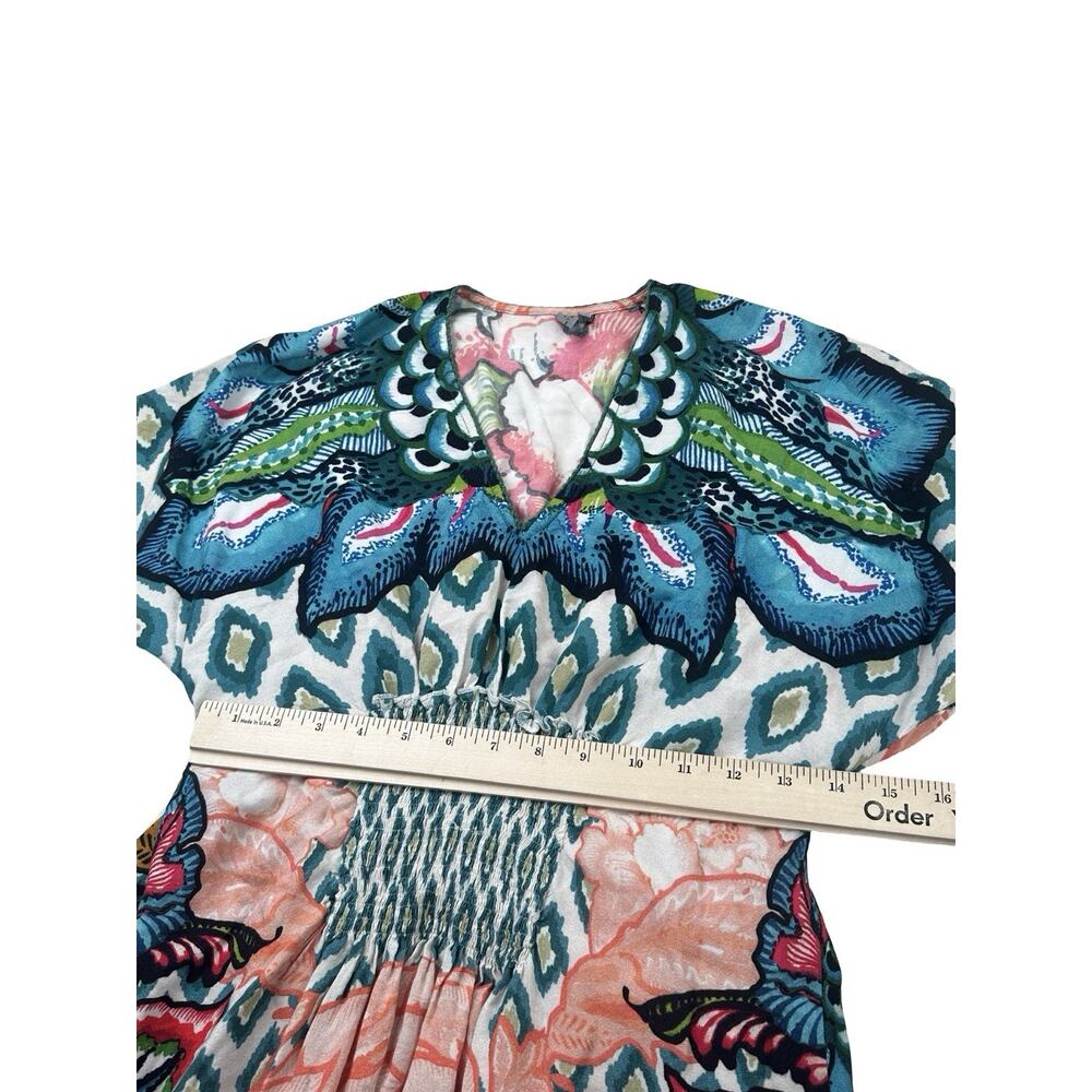 Bl^nk London Anthropologie Tatiana Kaftan Dress Smocked Floral One Size - Picture 3 of 10